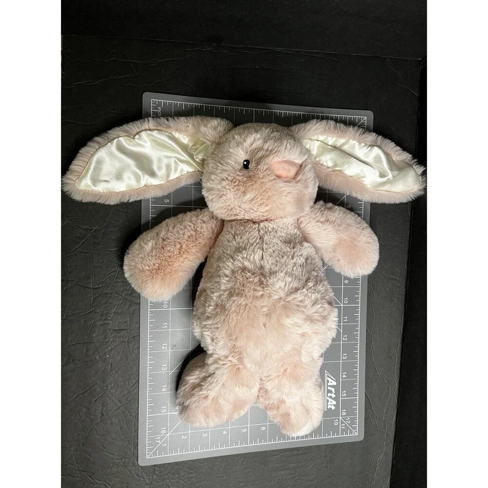 Spark Create Imagine Pink Soft Bunny Rabbit Plush Animal Rattle Satin Ears 14